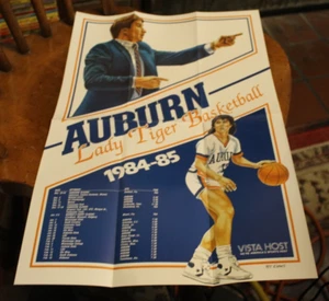 Auburn Lady Tigers ~ 1984-1985 Poster mit Zeitplan ~ gefaltet - Bild 1 von 1