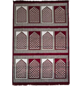 Alfombra de oración mezquita de oración Modefa turca islámica ancha de 12 personas - roja - Imagen 1 de 4