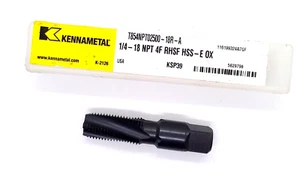 Kennametal 1/4-18 NPT RHSF HSS-E OX T854NPT02500-18R-A Standard Chamfer Pipe Tap - Picture 1 of 4