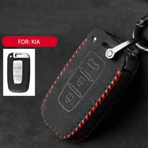 Custodia protettiva telecomando portachiavi completamente scamosciata per Kia C 3 pulsanti - Foto 1 di 9