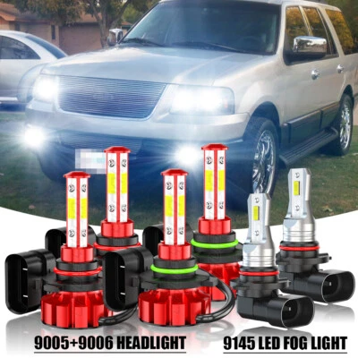 Комплект из 6 светодиодных фар для Ford Expedition 2003-2006 6000K + противотуманные фары - Изображение 1 из 4