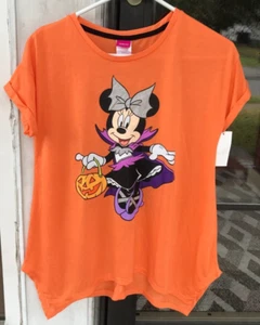 Girls XL 14/16 Disney Minnie Mouse Orange T-Shirt Halloween NWT C - Picture 1 of 7