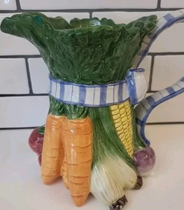 Fitz And Floyd Classic Vegetable Garden Bouquets Pitcher 1.25 Qt - Picture 1 of 10