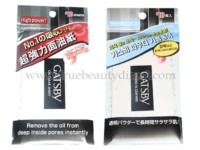 CHOOSE A PACK GATSBY SUPER ABSORBENT BLOTTING PAPER & FILM REMOVE OILY SHINE NEW