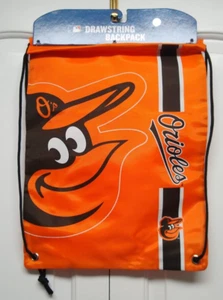 MLB BALTIMORE ORIOLES MOCHILA CON CORDÓN BOLSA DE LAVANDERÍA CAMPAMENTO PLAYA NARANJA - Imagen 1 de 1