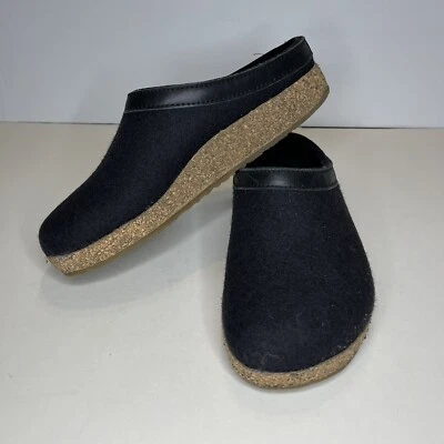 Haflinger Unisex Adult Wool Slip On Clog GZL Black Grizzly EU 39 - Image 1 of 4
