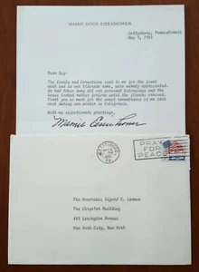 Mamie Eisenhower Typed Letter Signed with Envelope 1965 Eldorado California - Picture 1 of 7