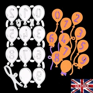 🎈Balloon Numbers + Bows & String Metal Cutting Dies Set, Card Making H8 🎈 - Picture 1 of 8