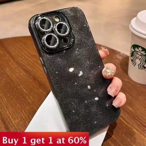 Glitter Case For iPhone 16 15 14 Pro Max Plus 13 11 12 w/lens Cover Shockproof - Picture 1 of 16