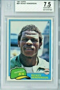 1981 Topps #261 Rickey Henderson - Oakland Athletics - bewertet BGS 7,5 NM + - HOF - Bild 1 von 2