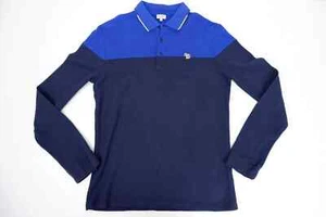 BOY PAUL SMITH JUNIOR POLO SHIRT NAVY  LONG SLEEVE COLOR BLOCK ZEBRA LOGO  8 - Picture 1 of 13