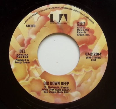 DEL REEVES DARLIN' I LOVE YOU/DIG DOWN DEEP UNITED ARTISTS RECORD VINYL 45 65-99 - Image 1 of 3