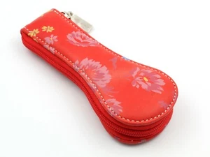 Elegant Single Seat Case Made In Italy Red Leather Floral Print Watch Box - Picture 1 of 6