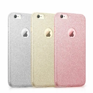  For iPhone 6/7/8 Plus/XR/X/11 Glossy Pink Glitter Silicone Case Stylish - Picture 1 of 12