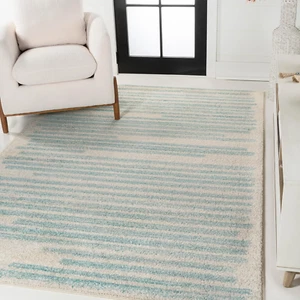MOH207B-8 Khalil Modern Berber Stripe Area Rug, Contemporary, Bohemian, Scandina - Picture 1 of 12