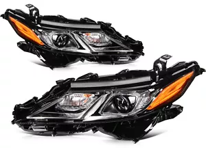 Headlights Assembly For 2018-2013 Cadillac ATS Halogen Type Left+Right Pair - Picture 1 of 7