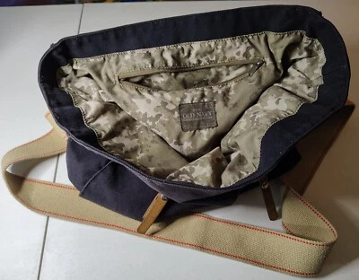 Bolso Mensajero Vintage 2007 OLD NAVY Ajustable 100% Algodón Lona Negro Camuflaje Foto 1 de 4