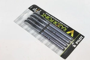 Paquete de 4 marcadores de tinta líquida Pilot Razor Point extra fino negro 11025 - Imagen 1 de 1