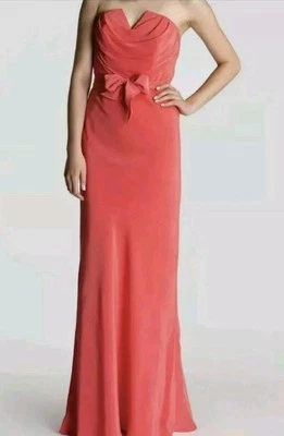 Vestido Maxi Corsé Ted Baker London NUEVO CASSII Sin Tirantes Coral Seda Talla 2 (US 6) Foto 1 de 2