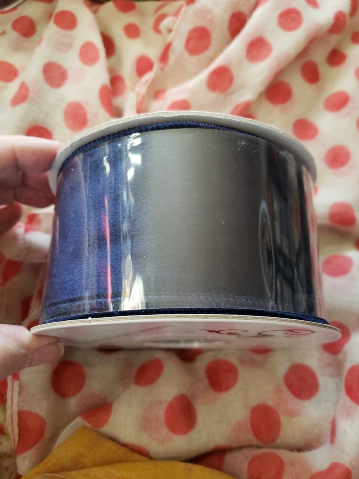 10 YD Roll, 2.5"  Velvet Ribbon, Cobalt Blue - Image 1 of 1