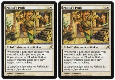 Militia's Pride x2 2x 2007 Lorwyn White Rare Tribal Enchantment MTG SP - NM AZ1 - Image 1 of 2