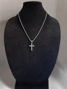 ESTADO: 4mm VVS1 Laboratorio Sim 3.8ctw Diamantes Colgante GENUINO 925 Plata de Ley 22" - Imagen 1 de 3