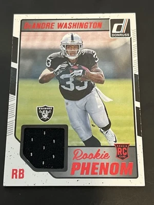 Donruss Rookie Phenom Red Foil Patch #26 2016 DeAndre Washington Raiders Foto 1 de 2