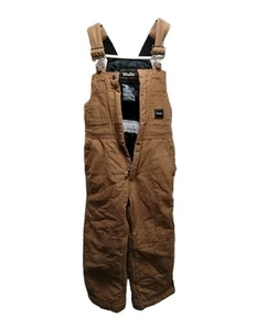 WALLS Tough Wear Kids Grow System Brown Insulated Bib Overalls Youth S-6/7 - Picture 1 of 4