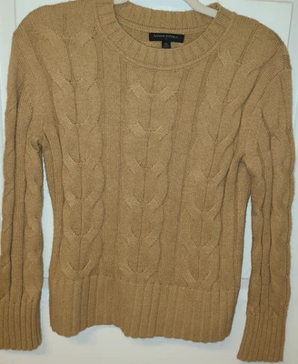 Suéter Tejido con Cable Banana Republic XS Mujer Marrón Acogedor Suave Preppy Foto 1 de 4