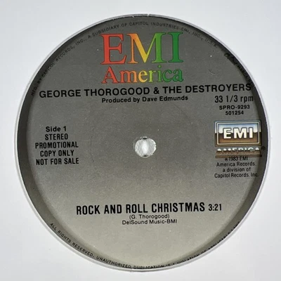 George Thorogood & Destroyers - Rock & Roll Christmas Promo 12" Single Green - Image 1 of 4