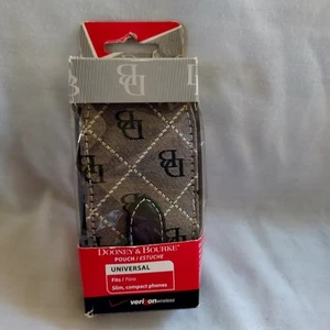Dooney&Bourke Vintage Gray Quilt Signature Flip Phone Cell Case, New/Box - Picture 1 of 11