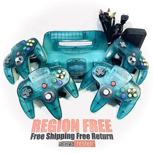 Nintendo 64 Clear Blue N64 Konsole - Region Free - Controller Option wählbar - Bild 1 von 10