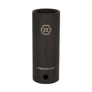 STEELMAN PRO 1/2 in. Drive x 22mm Deep Thin Wall 6-Point Impact Socket, 79407 - Picture 1 of 2
