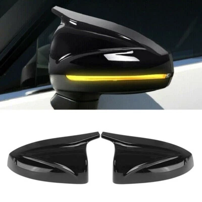 2X Tapas de cubierta de espejo retrovisor lateral de puerta negro brillante para Audi A3 S3 RS3 2014-2020 Foto 1 de 4