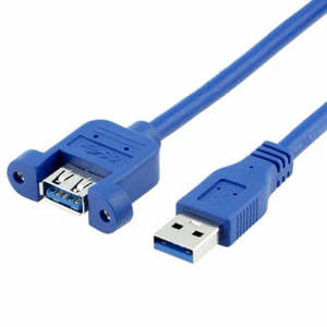 USB 3.0 Extension Cable Male to Female Connector Adapter Cord Screw Panel Mount - Picture 1 of 3