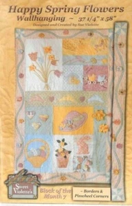 PATRONES DE EDREDÓN - VIOLETA DULCE ""FLORES FELICES DE PRIMAVERA"" LOTE DE 7 PATRONES - NUEVO - Imagen 1 de 3