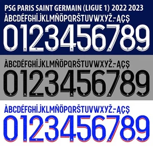 Juego de nombre y número para fútbol local/fuera de la Liga Paris Saint-Germain 1 2022/2023 - Imagen 1 de 3