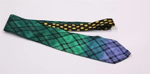 Gianni Versace Krawatte grün blau Tartan kariert Seidenkrawatte Vintage 90er Made Italy - Bild 1 von 7