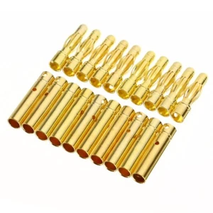 10 Paar 4 mm Gold Bananen Kugel Stecker 4,0 mm Stecker Buchse mit rotem Gehäuse - Bild 1 von 4
