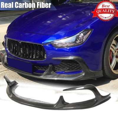 Separadores de alerón labial de parachoques delantero de carbono real para Maserati Ghibli sedán 2014-17 Foto 1 de 4