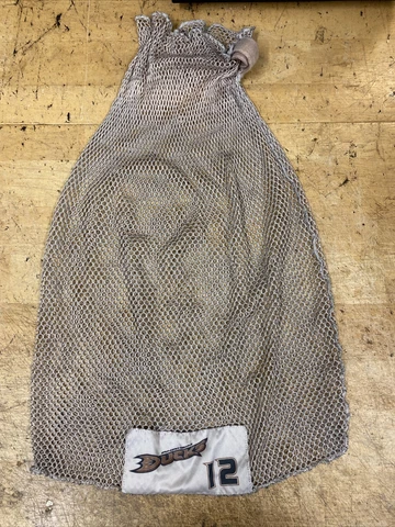 #12 Niklas Hagman NHL PRO STOCK GAME USED LAUNDRY BAG gray ANAHEIM DUCKS Cover