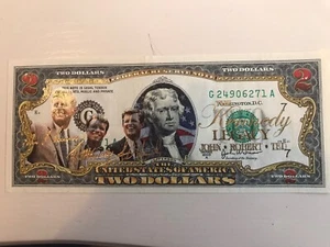 Kennedy Colourised 2 Dollar Bank Note - Picture 1 of 5