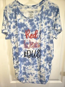 CAMISA TOP MATERNIDAD talla XL 16/18 ROJO BLANCO Y DEBIDO! tan lindo! marca time and tru - Imagen 1 de 1