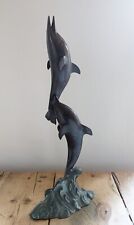  Leaping Dolphins Statue 20in