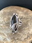 Women Black Onyx Navajo Sterling Silver Inlay Ring Size 6.5 10796