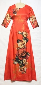 Ao Dai CT-248 Lụa Tằm Mem Ru size XL - Picture 1 of 3