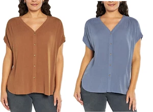 Orvis Women's Short Sleeve Button Front Blouse Shirt - Picture 1 of 23