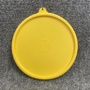 Tupperware Bright Yellow Round Seal 227  "C"  Tab 6.5” Replacement Lid Only - Picture 1 of 3