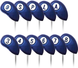 Golf Club Covers for Irons Magnetic Value Pack, Synthetic Leather,11 Pcs In Blue - Picture 1 of 8