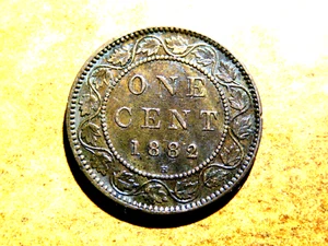 Alta qualità AU/UNC 1882 H Canada grande centesimo cerca varietà! R2 - Foto 1 di 2